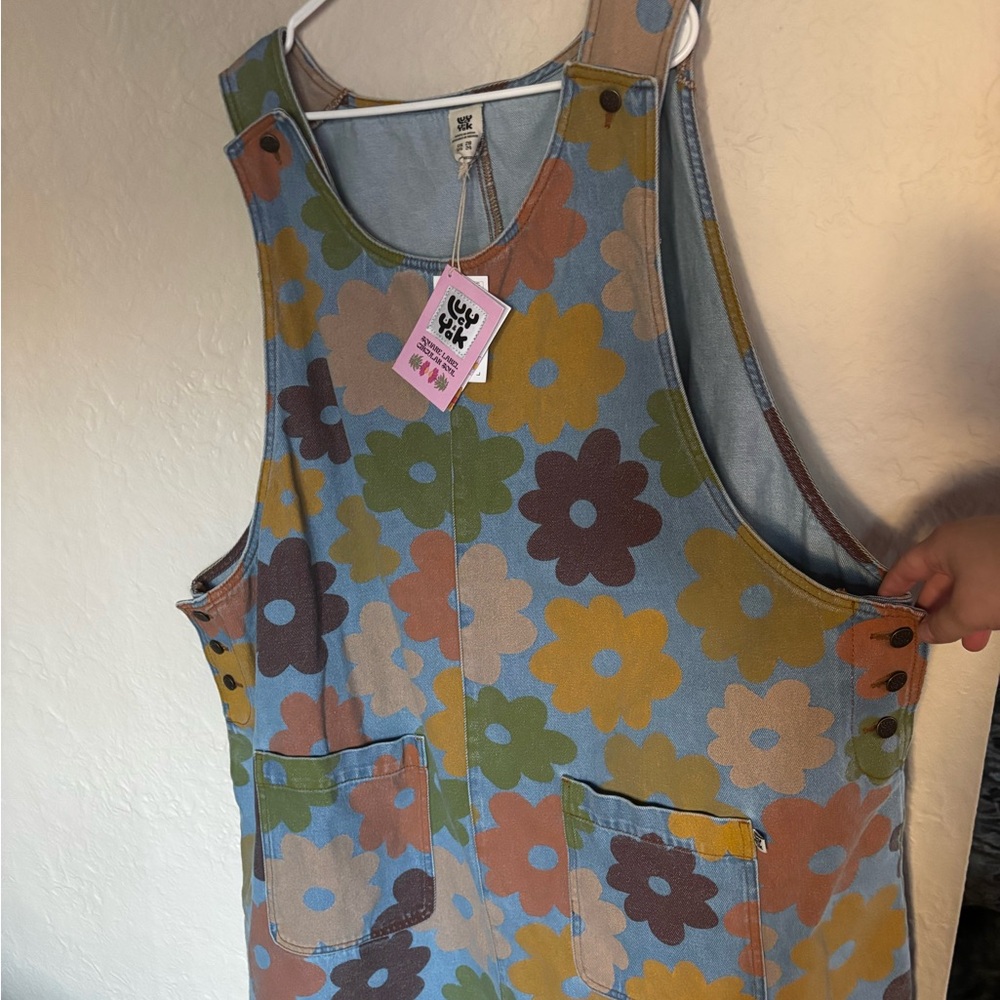 Lucy and Yak Floral Denim Dress